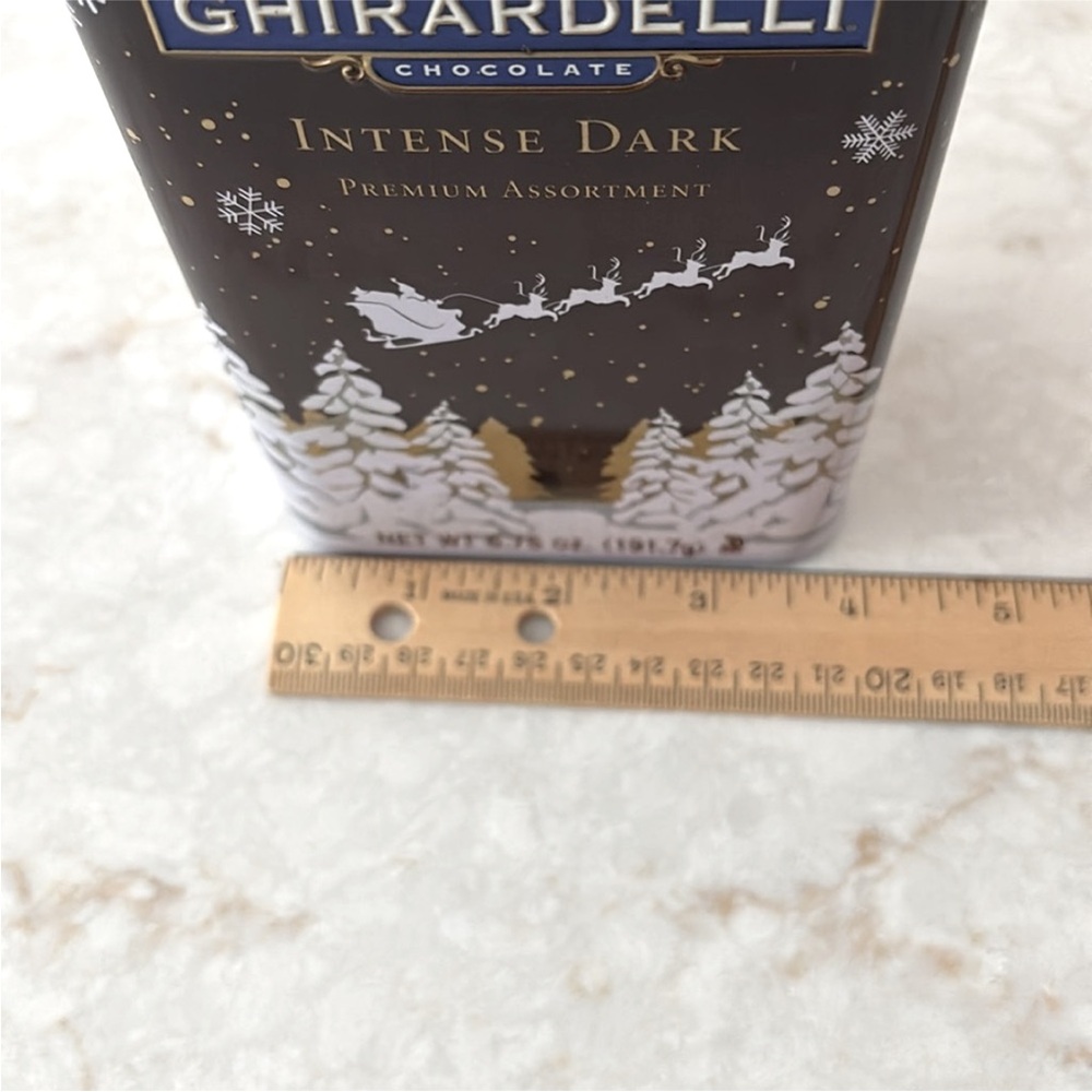 Ghirardelli Dark Chocolate Winter Holiday Collectible Tin Container Gift Box - Picture 10 of 14